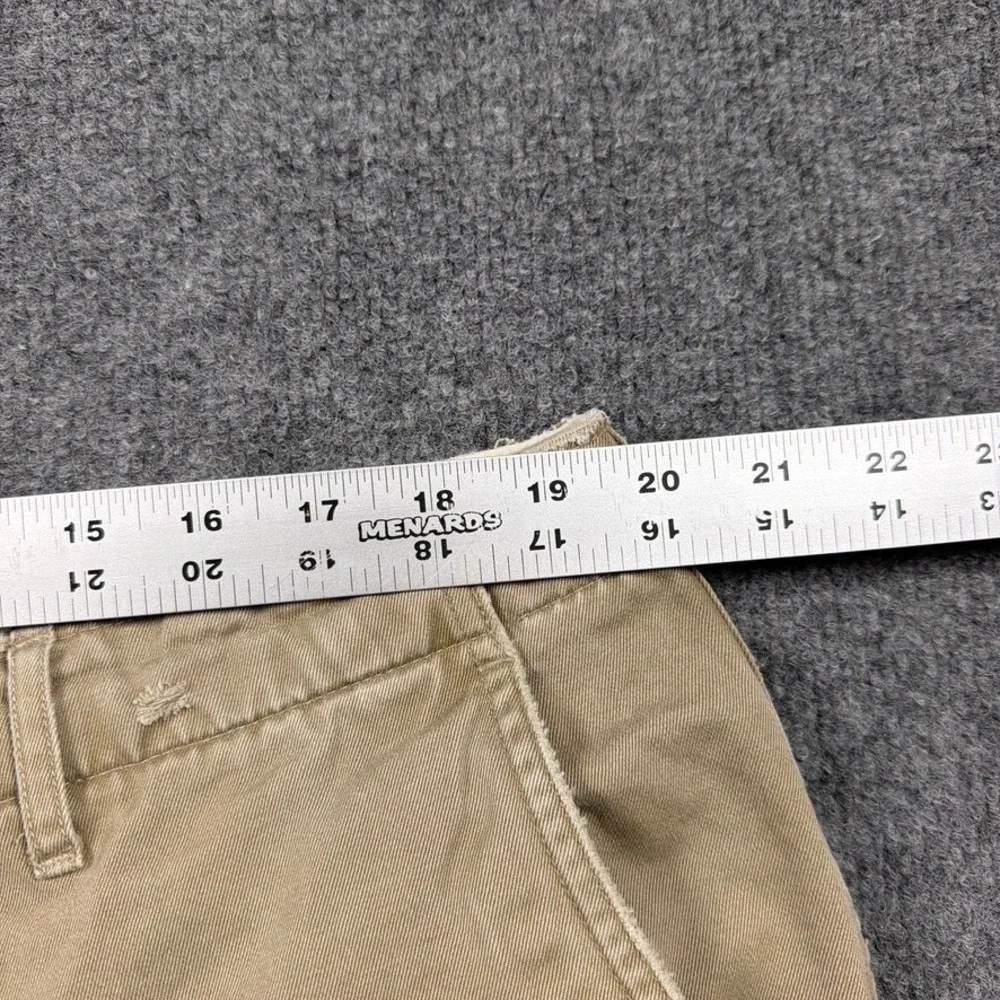 Polo Ralph Lauren Chino Pants Distressed Mens 39x29 Tan Raw Hem‎ Button Fly